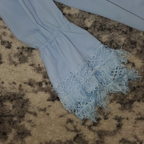 INA~~ Off the Shoulder Baby Blue Top~Amazingdetail - Picture 6 of 11